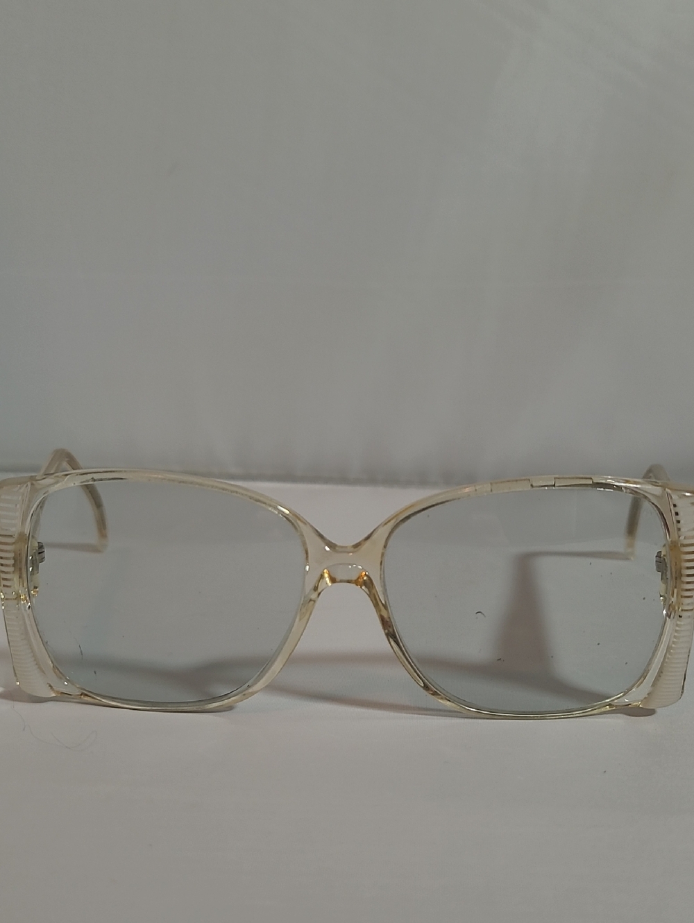 Vintage Tone Ray Champagne Eyeglasses 70s 80s Retro Square Eyeglass Frames